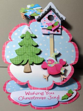 Giant Flower Easel Card Kit - Merry Christmas Every-birdie! by Kristina Norbat