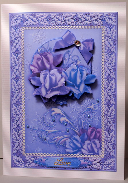 Winter Roses Card Front and Decoupage by Kristina Norbat