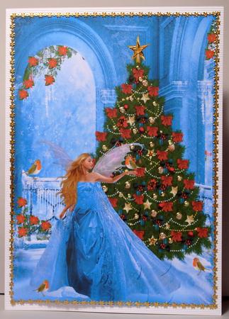 Christmas Robin Fairy with Wavey Edge Corner Stacker by Kristina Norbat