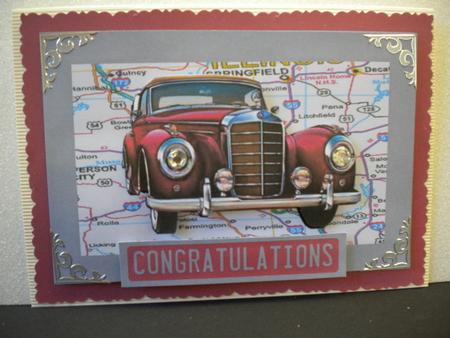 Antique Car Easy Pyramid with Decoupage by Kristina Norbat