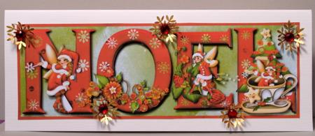 A Magical Christmas Noel Large Dl Card Front with Decoupage by Kristina Norbat
