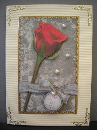 Exceptional Rose - Decoupage Card Front by Kristina Norbat