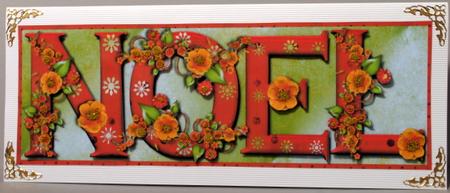 Christmas Flowers Noel Large Dl Card Front with Decouapge by Kristina Norbat