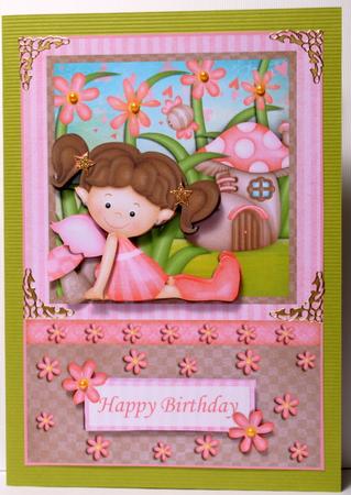 Little Pixie Card Front and Decoupage by Kristina Norbat
