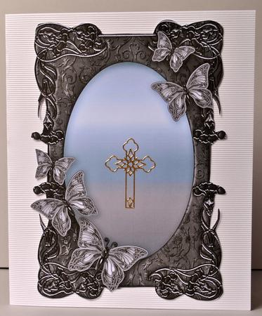 Charcoal and Grey Green Butterflies Card Fronts by Kristina Norbat