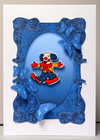 Navy and Coral Butterflies Card Fronts by Kristina Norbat