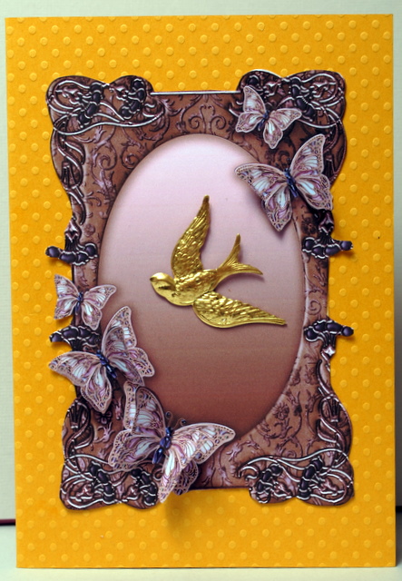 Chocolate and Leaf Green Butterflies Card Fronts by Kristina Norbat