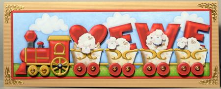 Love Ewe Train Large Dl Valentine's Anniversary by Kristina Norbat