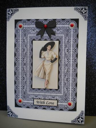 Lady and Lace Card Front and Decoupage 1 by Kristina Norbat