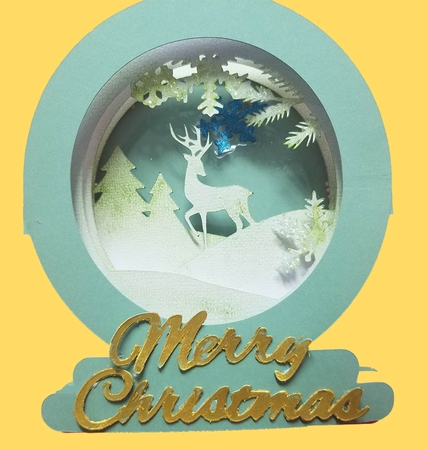 MyFav 3D  Deer Snow Globe Machine Cutting File by Kyera Lea