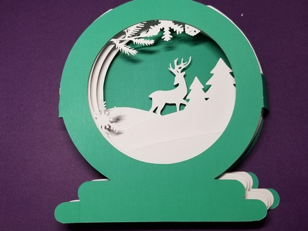 MyFav 3D  Deer Snow Globe Machine Cutting File by Kyera Lea