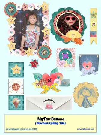 MyFav Buttons (Machine Cut) by Kyera Lea