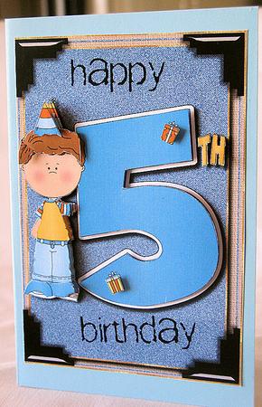 His 5th Birthday Card Topper by Kylie Caldwell