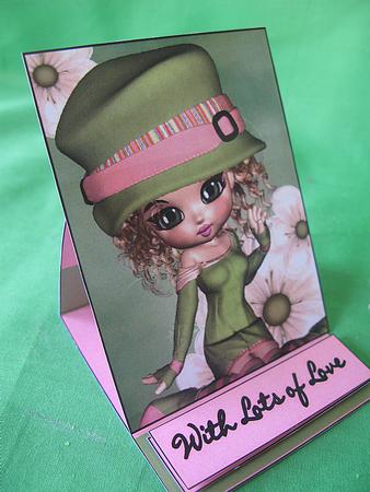 Emily in Green Easel Card by Kylie Caldwell