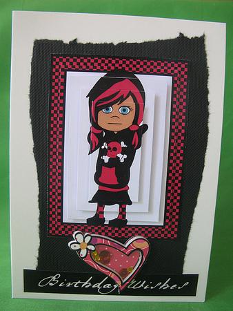 Gothic Emo Girl Pyramid in Pink by Kylie Caldwell