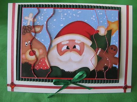 Santa and Rudolf Crazy Edge Side Stacker by Kylie Caldwell