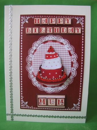 Strawberries and Cream Cake Birthday Card by Kylie Caldwell