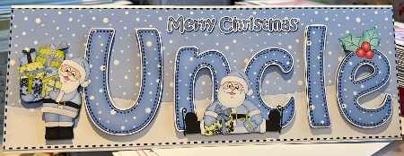 Large DL Merry Christmas UNCLE insert with Santa by Kym Barry
