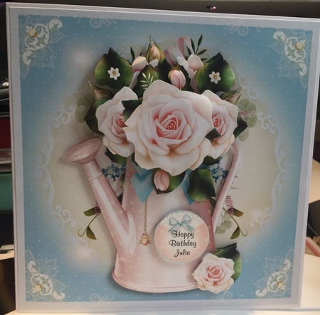 Shabby Pink Watering Can with Roses Mini Kit by Kym Barry
