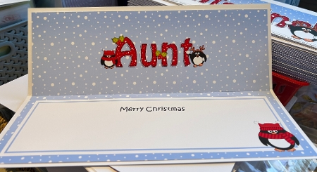 Large DL Merry Christmas AUNT 3D decoupage by Kym Barry
