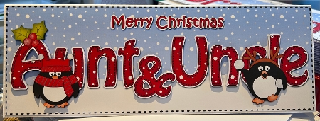 Large DL Merry Christmas AUNT & UNCLE insert by Kym Barry