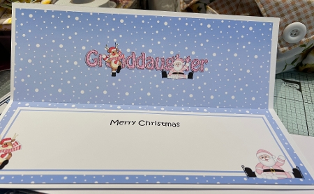 Large DL Merry Christmas GRANDDAUGHTER with Santa & Rudolph insert by Kym Barry