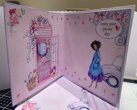 Lady & Floral Phone Box by Kym Barry