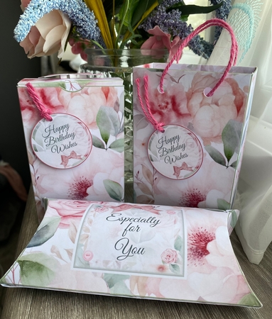 Floral Gift Bag & Boxes by Kym Barry