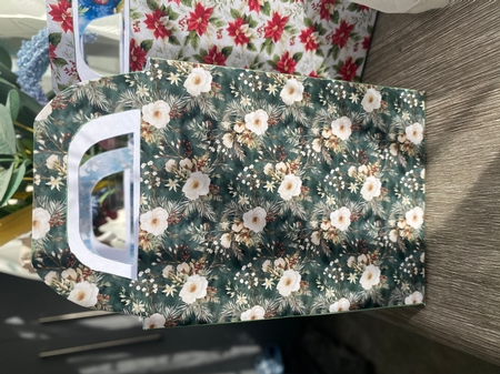 Christmas green floral gift bag 11 by Kym Barry