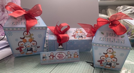Just Chillin Penguins Christmas Boxes  by Kym Barry