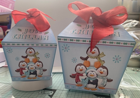 Just Chillin Penguins Christmas Boxes  by Kym Barry
