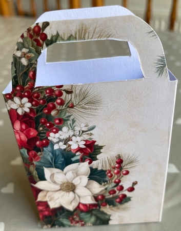 Vintage Christmas flowers gift bag 3 by Kym Barry
