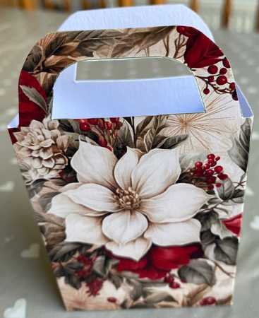 Vintage Christmas flowers gift bag 7 by Kym Barry