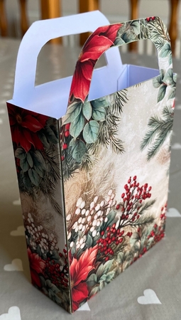 Vintage Christmas flowers gift bag 12 by Kym Barry