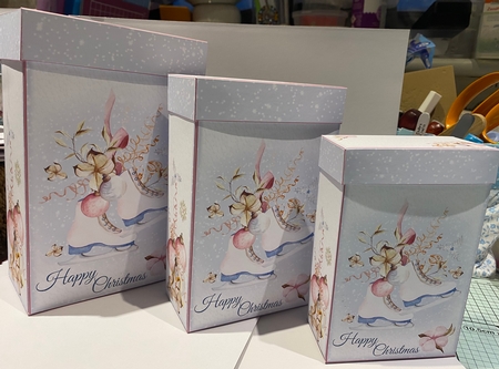Christmas Skates & Baubles Gift Boxes by Kym Barry