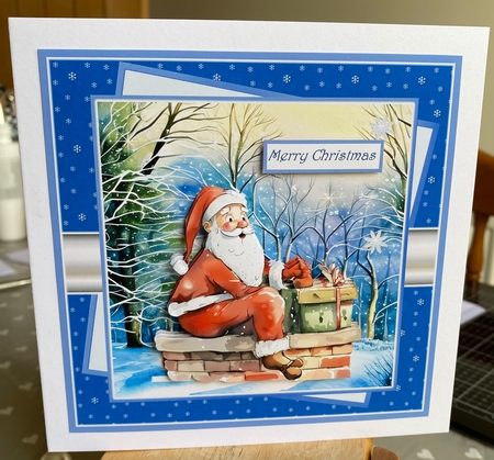 Santa sat on the chimney 7x7 by Kym Barry