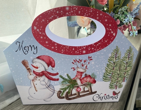 Snowman & Sleigh Gift Basket by Kym Barry