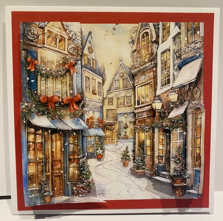 Christmas House 3D Decoupage Card 1. Inserts and envelopes JPEG and PDF Featured Gallery Photo