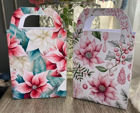 Pink Christmas gift bag 3 by Kym Barry
