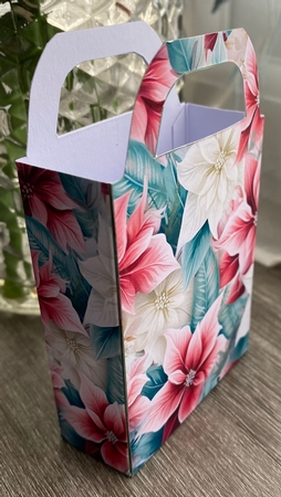 Pink Christmas gift bag 3 by Kym Barry