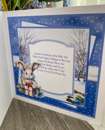 Christmas rabbit 7x7 by Kym Barry