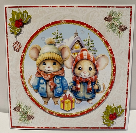 Christmas Mice Topper Card by Kym Barry