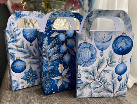 Blue Christmas themed gift bag 13 by Kym Barry