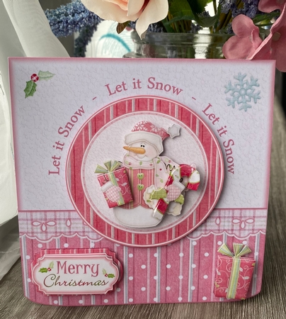 Let It Snow Pink Snowman by Kym Barry