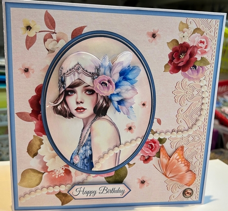 Floral Art Deco Lady by Kym Barry