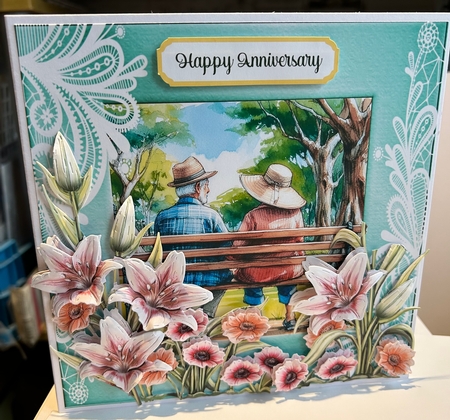 Anniversary Grandparents 7 x 7 Card by Kym Barry