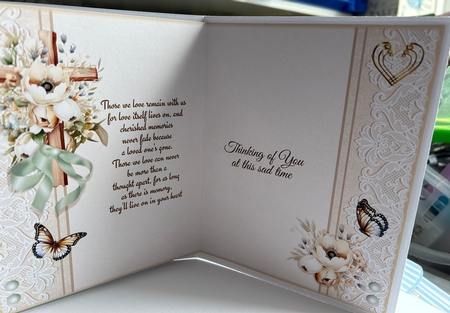 Floral Cross Sympathy Card by Kym Barry