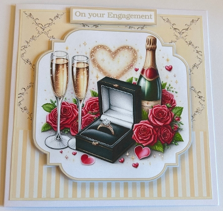 8x8 Champagne Engagment 3 Mini Kit - x6 A4 Sheets  by Kym Barry