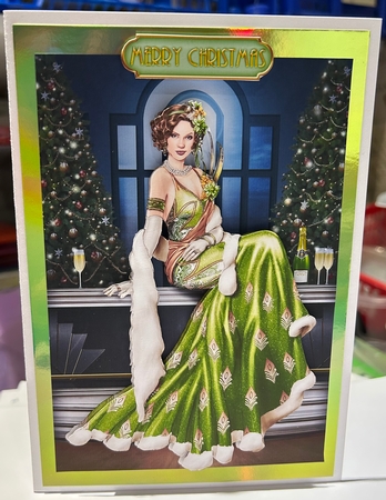 Art Deco Lady Christmas Lola Green Insert by Kym Barry