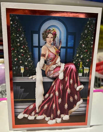 Art Deco Lady Christmas Lola Dark Pink Insert by Kym Barry